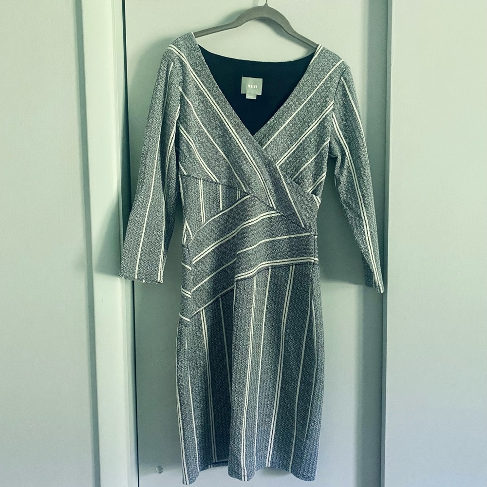 Anthropologie Maeve Wrapped Striped Column Dress - Picture 4 of 8